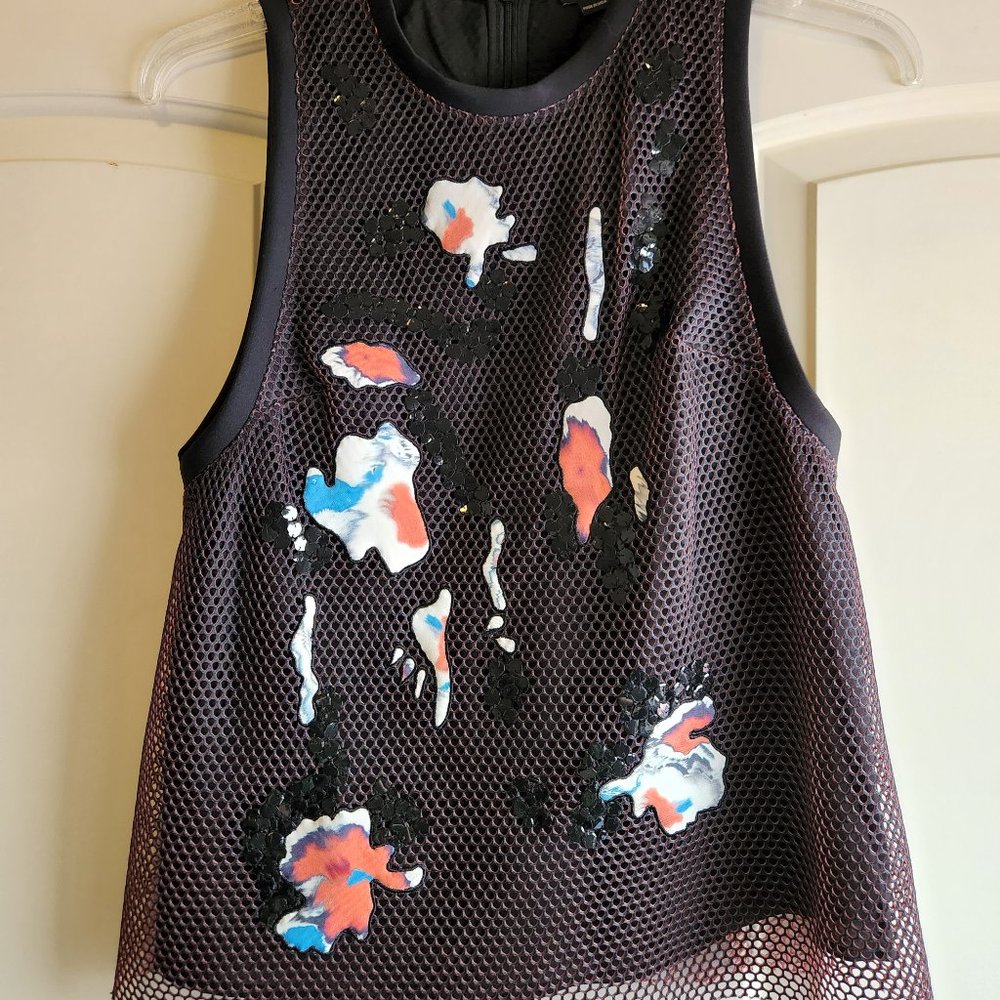 Sachin + Babi Sleeveless, Mesh, Edgy, Arty Top - Size M